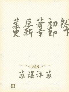 叶辰萧初然最新更新章节 下载