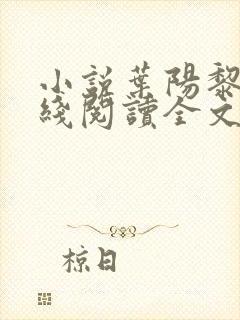 小说叶阳黎洁在线阅读全文免费