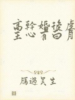 高干婚后虐文男主心有白月光