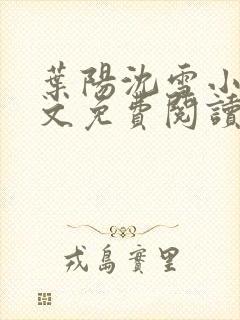 叶阳沈雪小说全文免费阅读最新章节