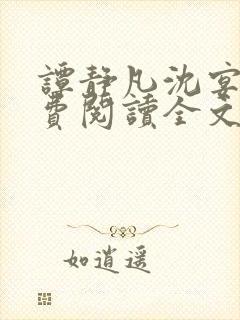 谭静凡沈宴西免费阅读全文封面