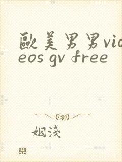 欧美男男videos gv free