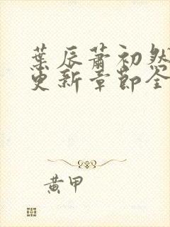 叶辰萧初然刚刚更新章节全文免费阅读封面