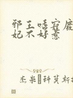 邪王嗜宠废材医妃不好惹