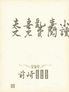 夫妻乱事小说全文免费阅读最新章节