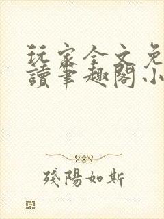 玩家全文免费阅读笔趣阁小说