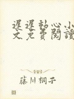 迟迟动心小说全文免费阅读无删减封面