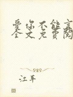 爱你不能言小说全文免费阅读