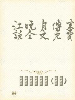 江晚月傅寒川小说全文免费阅读封面