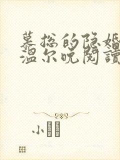 慕总的隐婚罪妻温尔晚阅读