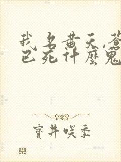 我名黄天,苍天已死什么鬼无弹窗笔趣阁