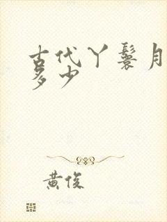 古代丫鬟月钱有多少