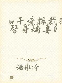 w千亿总裁独宠替身娇妻》小说封面