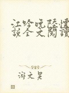 江吟晚陆怀瑾小说全文阅读笔趣阁