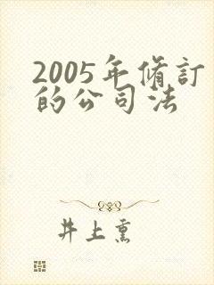 2005年修订的公司法