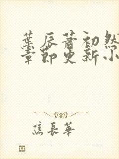 叶辰萧初然最新章节更新小说