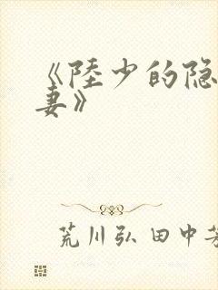 《陆少的隐婚罪妻》