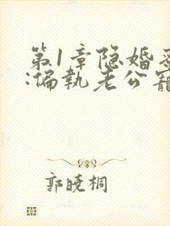 第1章隐婚蜜爱:偏执老公宠上瘾