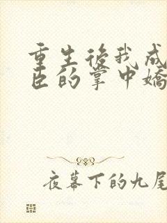 重生后我成了权臣的掌中娇完整版