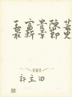 王富贵陈芸小说最新章节更新时间