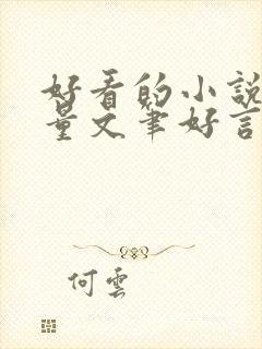 好看的小说高质量文笔好言情