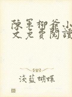 陈军柳爷小说全文免费阅读最新章节