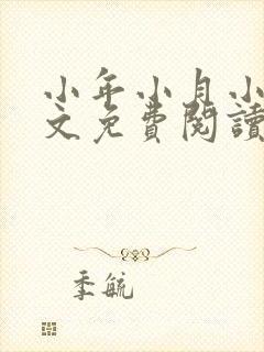 小年小月小说全文免费阅读无弹窗