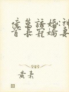 亿万诱婚:神秘首长宠娇妻封面