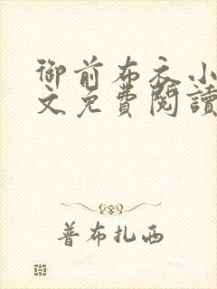 御前布衣小说全文免费阅读