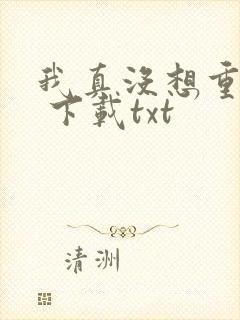 我真没想重生啊 下载txt