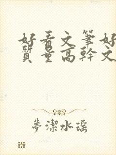 好看文笔好的高质量高干文