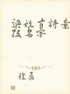 梁姓有诗意的女孩名字封面