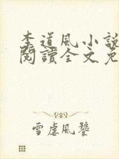 李道风小说在线阅读全文免费无弹窗