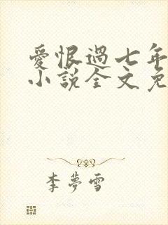 爱恨过七年原著小说全文免费阅读