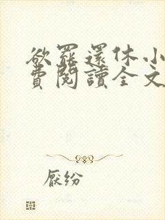 欲罢还休小说免费阅读全文