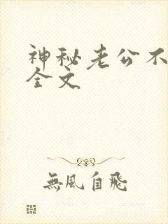 神秘老公不好惹全文