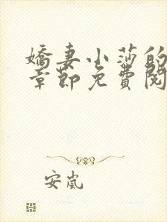 娇妻小莎的最新章节免费阅读全文小