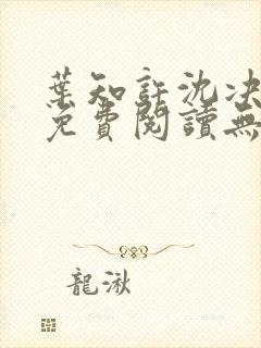 叶知许沈决全文免费阅读无弹窗封面