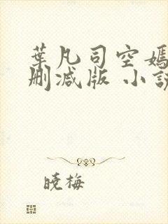 叶凡司空嫣然未删减版 小说