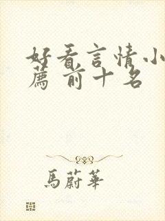 好看言情小说推荐 前十名