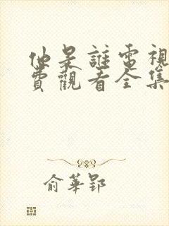 他是谁电视剧免费观看全集高清