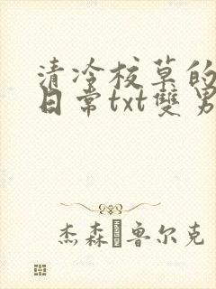 清冷校草的抹布日常txt双男主