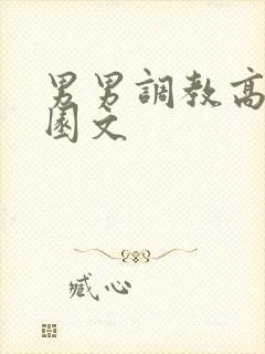 男男调教高h校园文封面