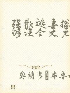 强欢逃妻总裁要够没全文免费阅读
