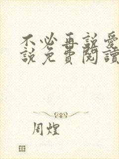 不必再说爱我小说免费阅读无弹窗