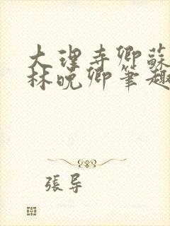 大理寺卿苏陌忆林晚卿笔趣阁