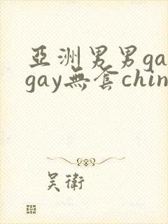 亚洲男男gaygay无套chinese