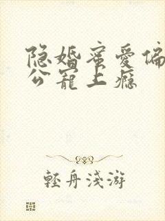 隐婚蜜爱偏执老公宠上瘾