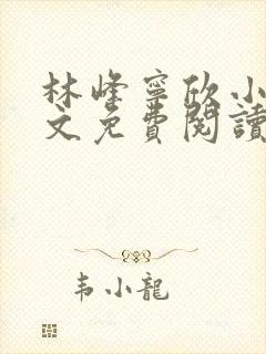 林峰宁欣小说全文免费阅读在哪下