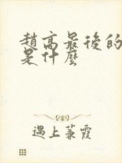 赵高最后的结局是什么